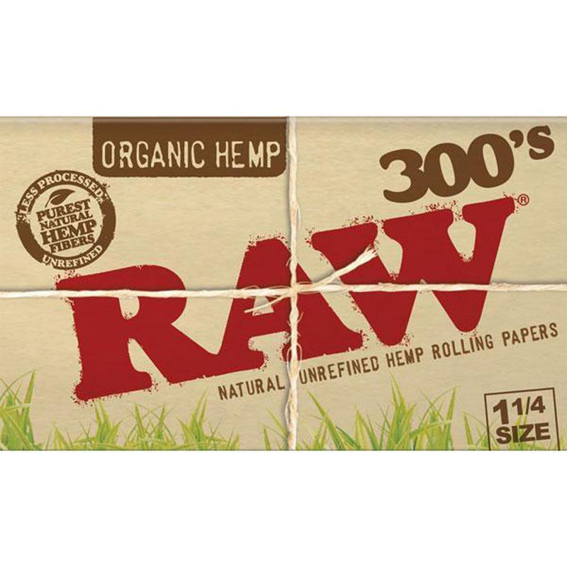 RAW Organic Hemp 300s 1 1/4 Inch Rolling Papers - Headshop.com