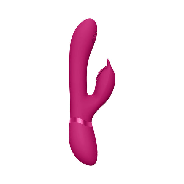 VIVE AIMI Rechargeable Swinging Pulse-Wave Silicone Rabbit Vibrator Pink - Headshop.com
