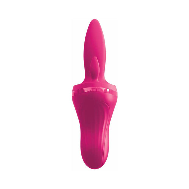 Pipedream 3Some Holey Trinity Triple Tongue Vibrator Rechargeable Silicone Red - Headshop.com