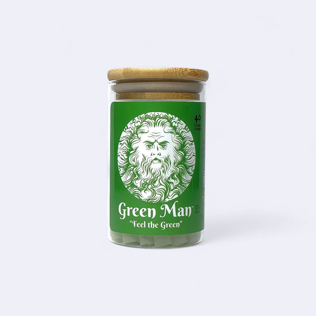 Green Man 1.25 Green Rice Cones 40ct Jar - Headshop.com