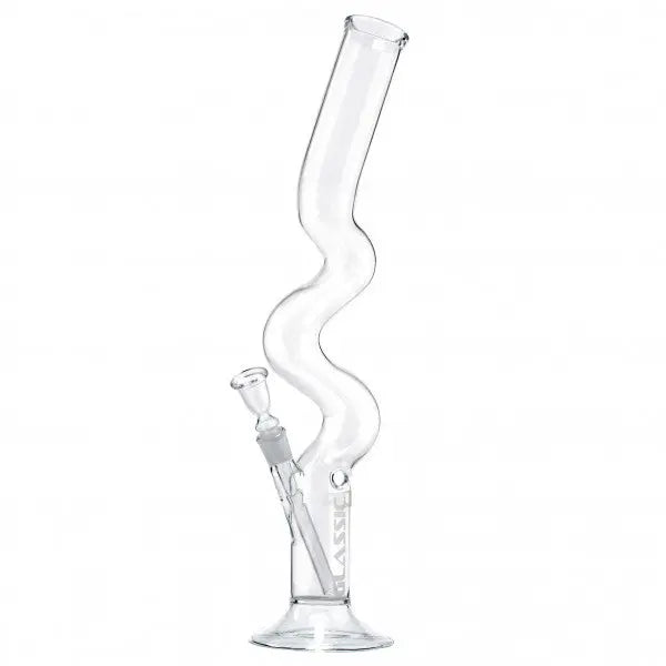 19.5" Classic Zig Zag Colored Glass Water Pipe Bong - Headshop.com