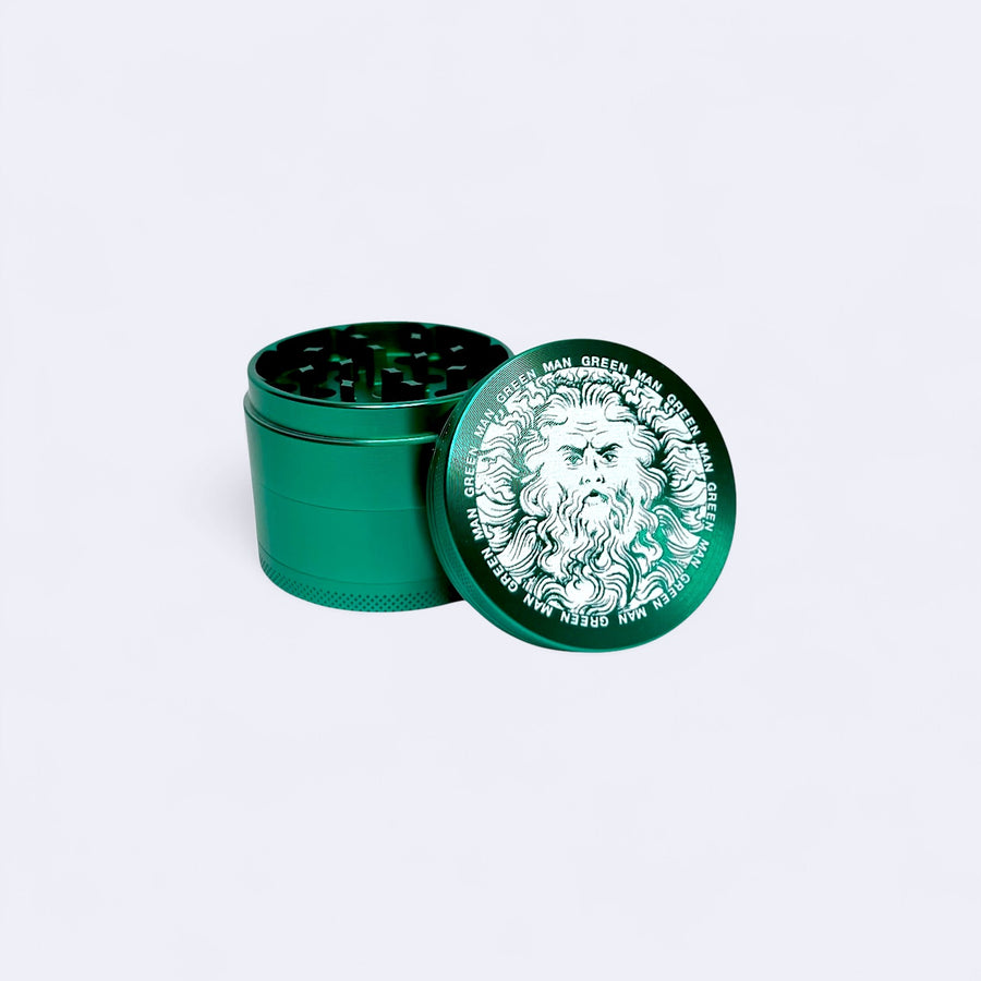 Green Man Green Aluminum 4-Piece Grinder, 2" - Headshop.com