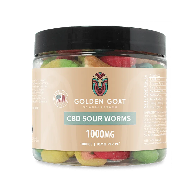 CBD Gummies 1000MG - Sour Worms - Headshop.com