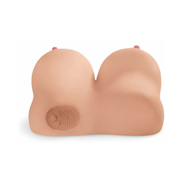 PDX Dirty Talk Interactive Titty Fuck-Her Rechargeable Vibrating Dual-Entry Masturbator Beige - Headshop.com