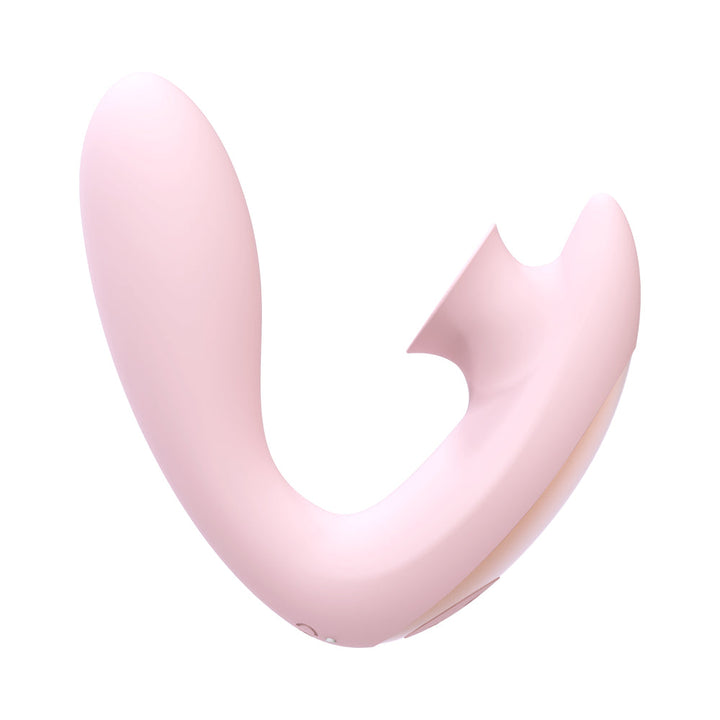 Shots Irresistible Desirable Rechargeable Silicone Soft Pressure Air Wave Dual Stimulator Pink - Headshop.com