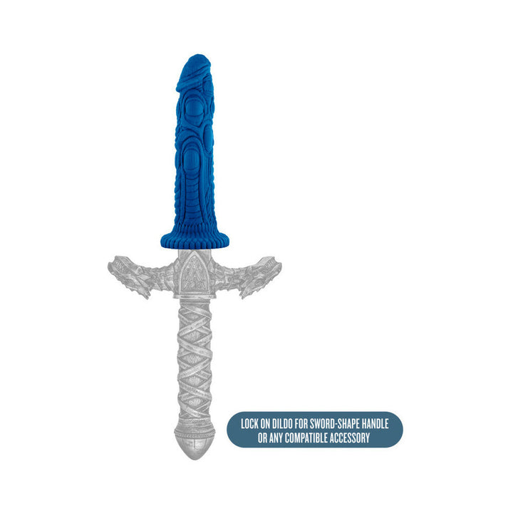 The Realm Draken 7.5 in. Silicone Lock On Fantasy Dildo Blue - Headshop.com