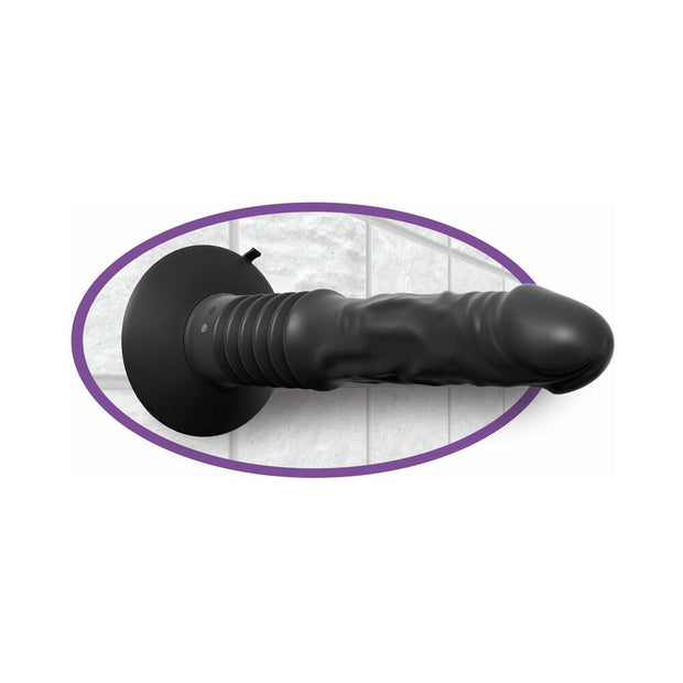 Anal Fantasy Elite Vibrating Ass Fucker 12 in. Thrusting Dildo With Suction Cup Black - Headshop.com