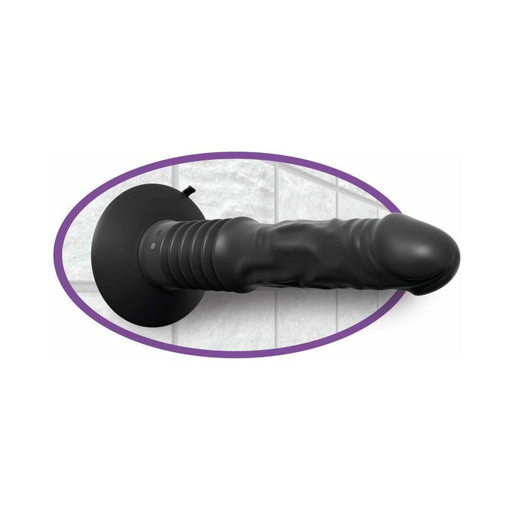 Anal Fantasy Elite Vibrating Ass Fucker 12 in. Thrusting Dildo With Suction Cup Black - Headshop.com