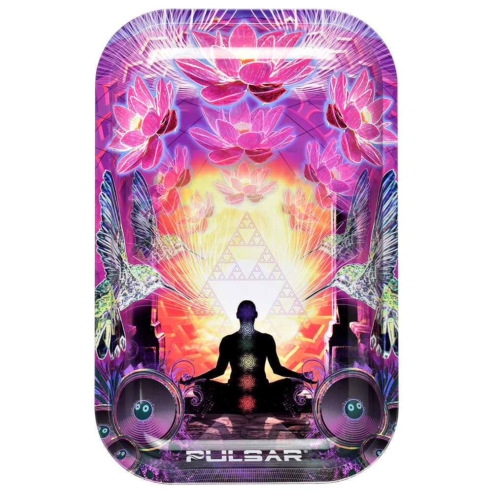 Pulsar Metal Rolling Tray - 11"x7"/Sound of Silence - Headshop.com