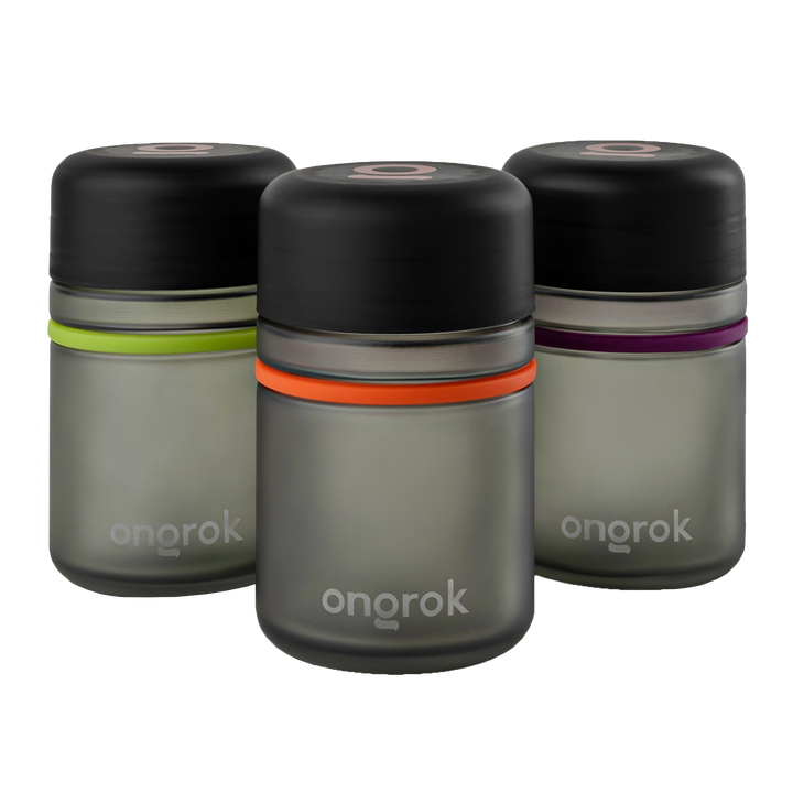 Ongrok Child Resistant Glass Storage Jar, 3 pack x 180ml each - Headshop.com