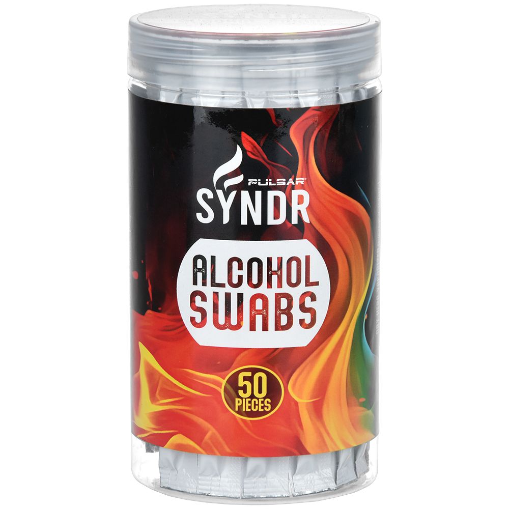50CT TUB - Pulsar SYNDR Alcohol Cotton Cleaning Swabs - Headshop.com
