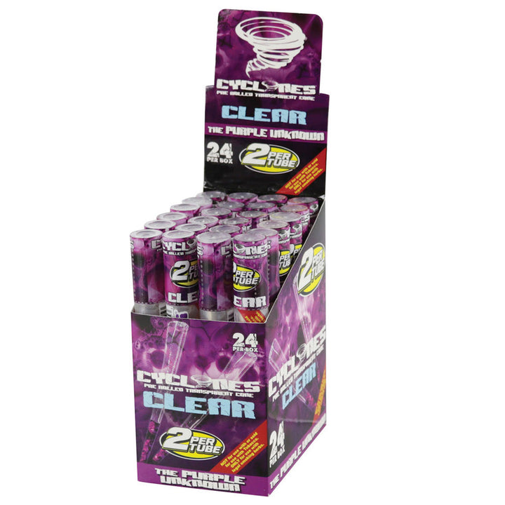 24pk Cyclone Pre-Rolled Clear Cigar Tube - Headshop.com