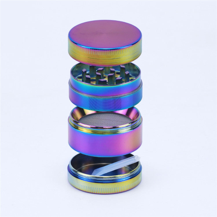 4 Piece Zinc Alloy Iridescent Metal Grinder - Headshop.com