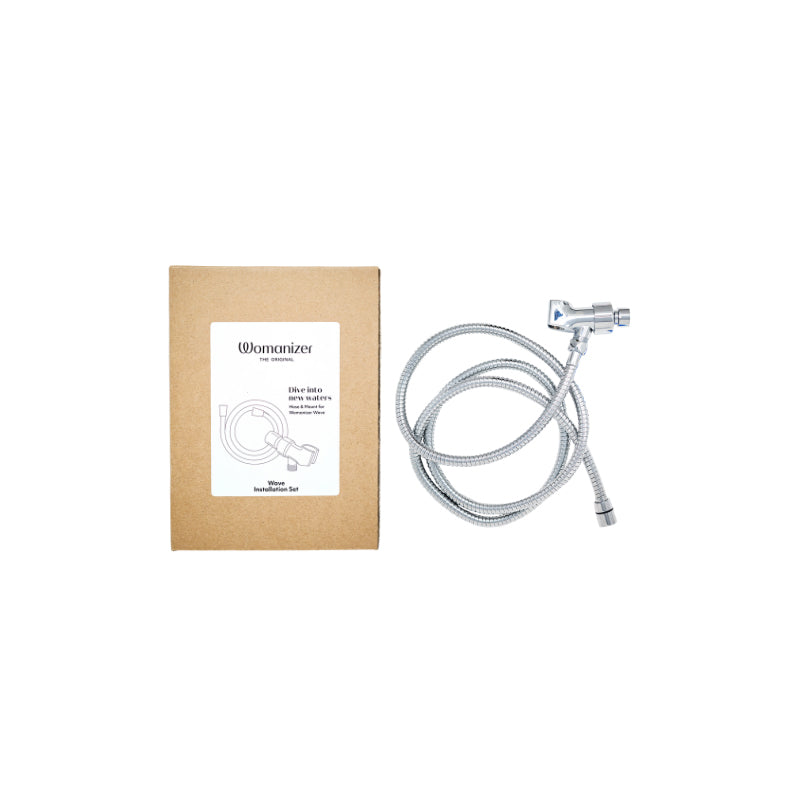 Womanizer Wave Shower Hose and Shower Arm Mount Set Chrome - Headshop.com