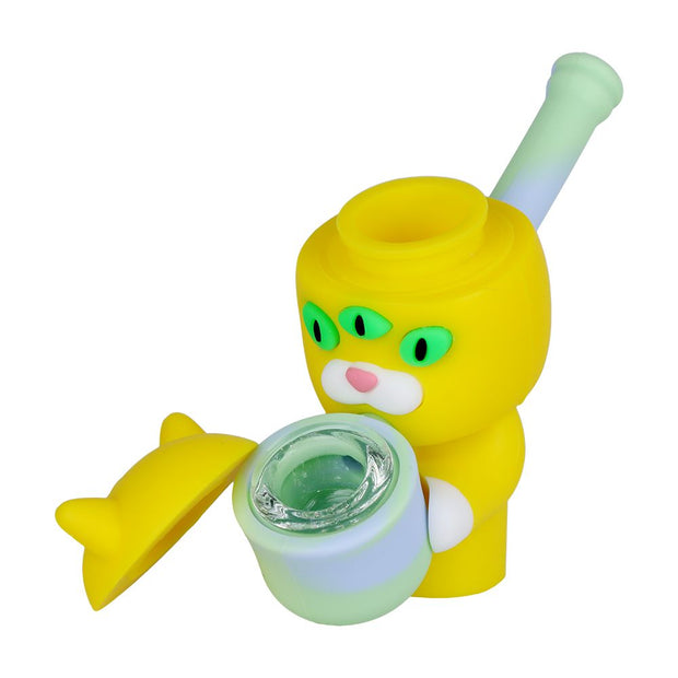 Three-Eyed Cat Secret Stash Silicone Hand Pipe - 4" - Headshop.com