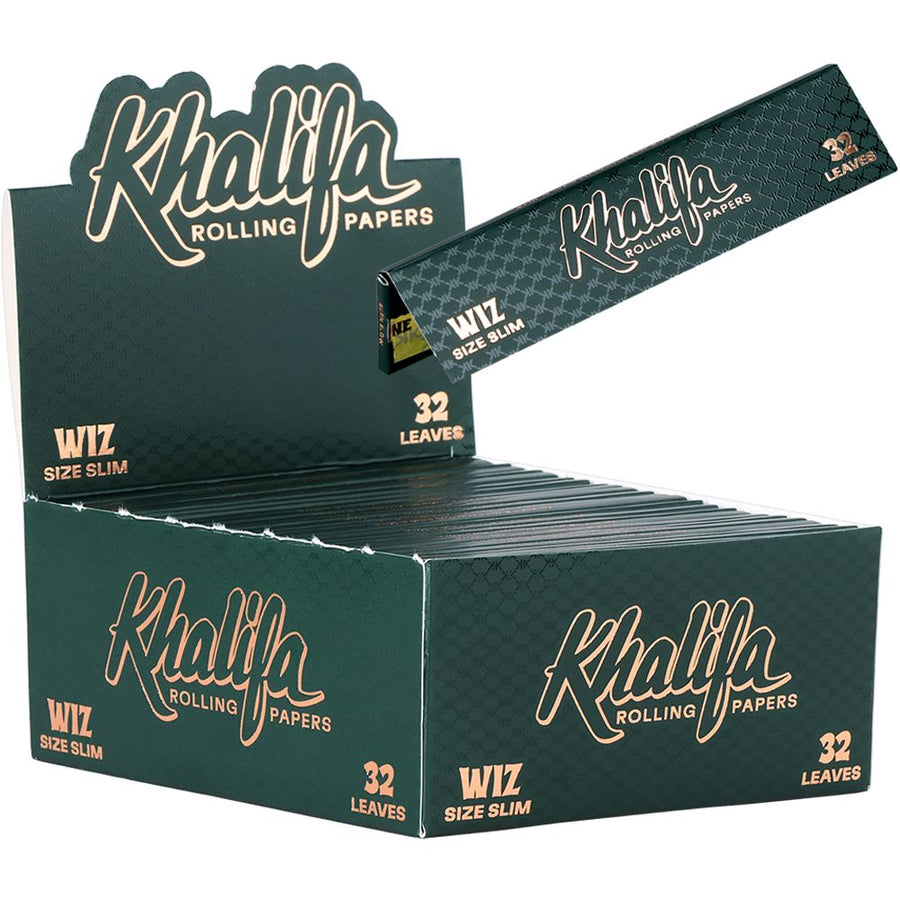 50CT DISPLAY - Khalifa Rolling Papers - 32pc / Wiz Size Slim - Headshop.com