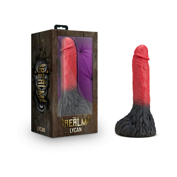 The Realm Lycan 10.5 in. Silicone Lock On Fantasy Werewolf Dildo Red - Headshop.com
