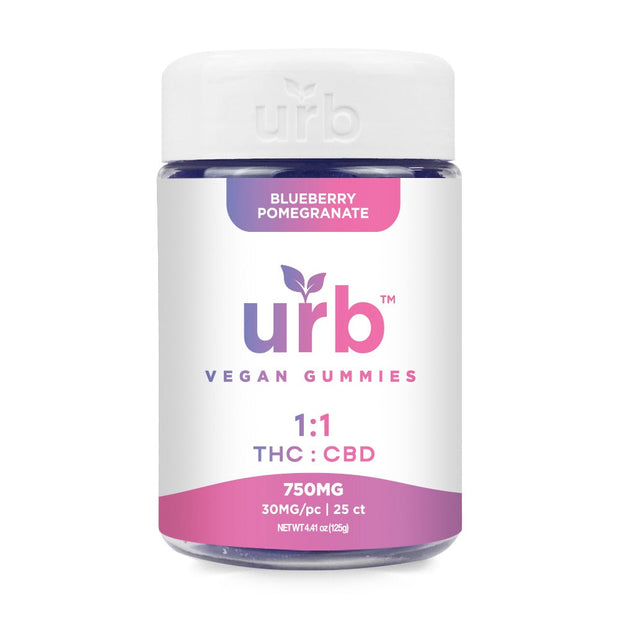 URB 1:1 THC:CBD Gummies 25CT 30MG (750MG Total)