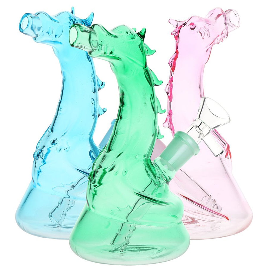 Puff the Magic Dragon Glass Water Pipe - 6" / 14mm F / Colors Vary - Headshop.com