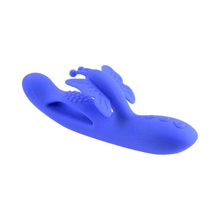 Evolved Butterfly Dreams Rechargeable Dual Stim Vibe Silicone Blue - Headshop.com