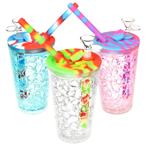 Cooling Freeze Travel Cup Bubbler - 6" /14mm F /Colors Vary Cooling Freeze Travel Cup Bubbler - 6" /14mm F /Colors Vary