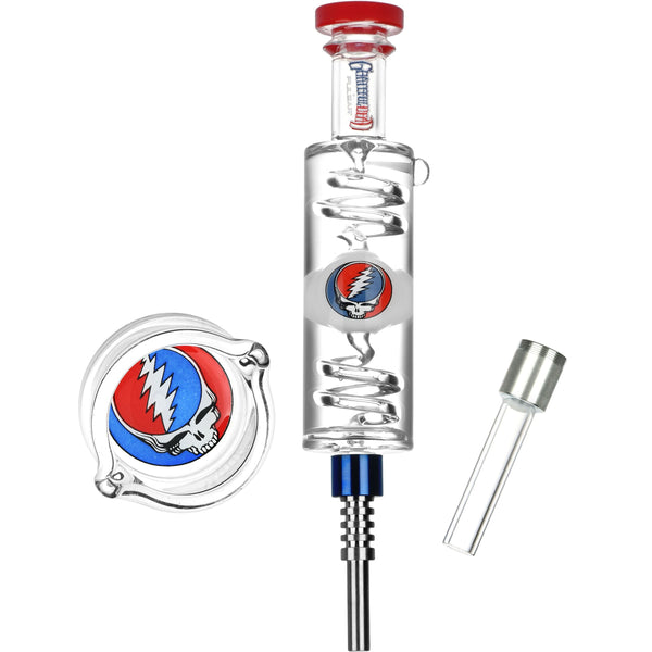 Grateful Dead x Pulsar Steal Your Face Glycerin Glass Dab Straw - 8.5" Grateful Dead x Pulsar Steal Your Face Glycerin Glass Dab Straw - 8.5"