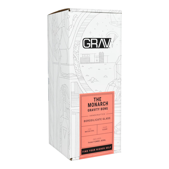 GRAV Monarch Gravity Water Pipe - 12" / 14mm F / Clear - Headshop.com