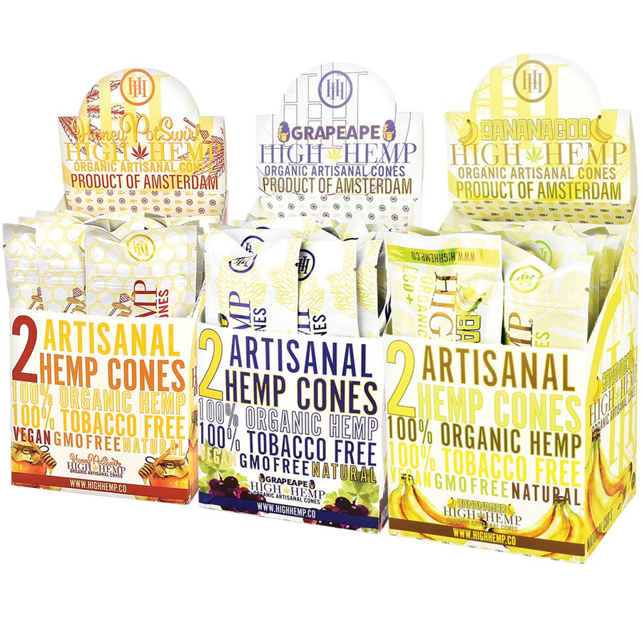 High Hemp Organic Artisanal Cones | 2pc | 15pk Display - Headshop.com