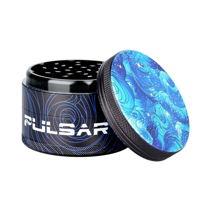 Pulsar Design Series Grinder with Side Art - Space Dust / 4pc / 2.5" - Headshop.com