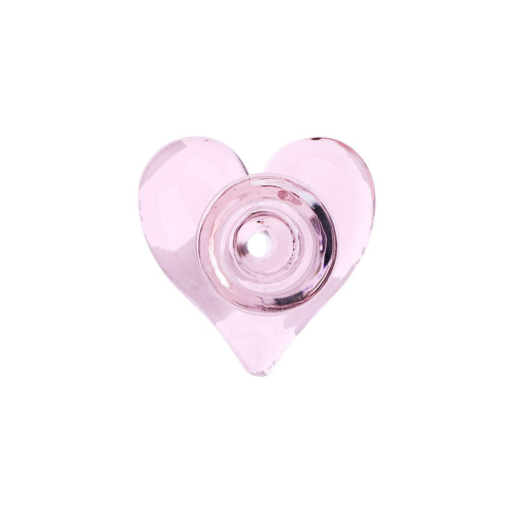 4CT BUNDLE - Pink Heart Glass Herb Slide - 14mm M - Headshop.com