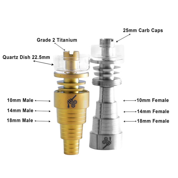 Honeybee Herb Titanium 6 IN 1 Cage Hybrid Dab Dab Nail - Headshop.com