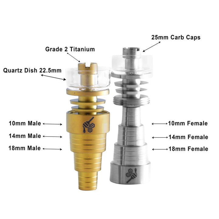 Honeybee Herb Titanium 6 IN 1 Cage Hybrid Dab Dab Nail - Headshop.com