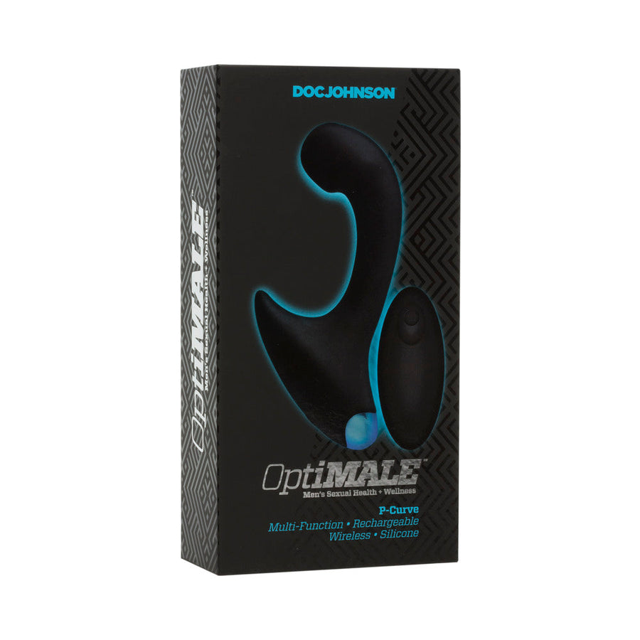 OptiMALE Vibrating P-Massager with Wireless Remote Black - Headshop.com
