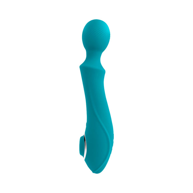 Evolved Wanderful Sucker Rechargeable Wand with Suction Silicone Teal - Headshop.com