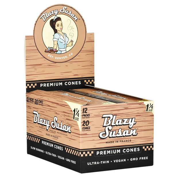Blazy Susan Pre-Rolled Cones Slide Box | 1 1/4 | 20pc | 12pk Display Blazy Susan Pre-Rolled Cones Slide Box | 1 1/4 | Cone - Headshop.com