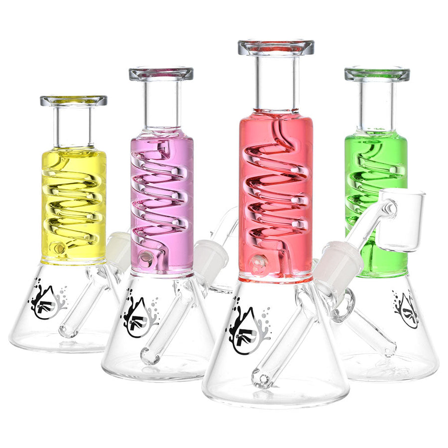 Pulsar Mini Glycerin Coil Beaker Dab Rig - 6"/14mm F / Colors Vary - Headshop.com