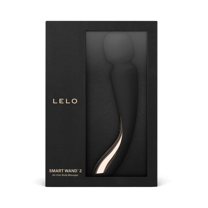 LELO SMART WAND 2 Medium Rechargeable Wand Vibrator Black - Headshop.com