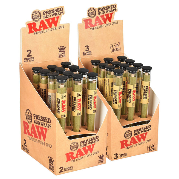 RAW Pressed Bud Wrap Cone | 12pc Display RAW Pressed Bud Wrap Cone | 12pc Display