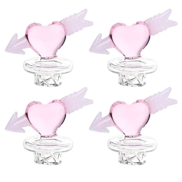 4CT BUNDLE - Cupid Heart Glass Carb Cap - 30mm - Headshop.com