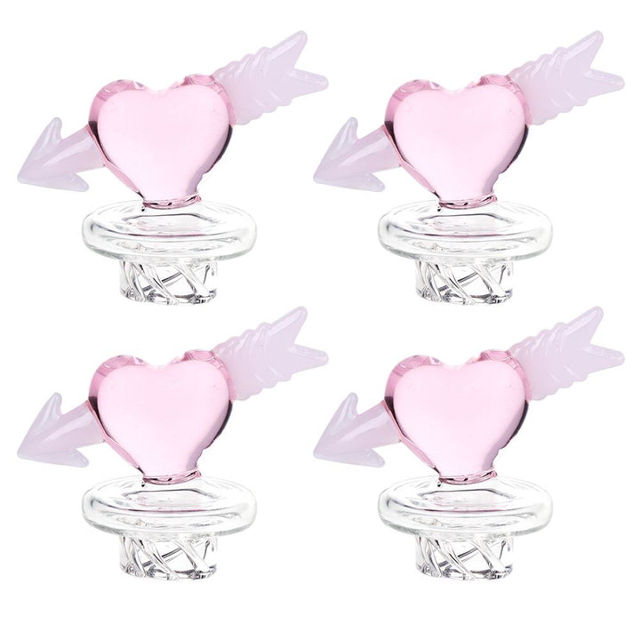 4CT BUNDLE - Cupid Heart Glass Carb Cap - 30mm - Headshop.com