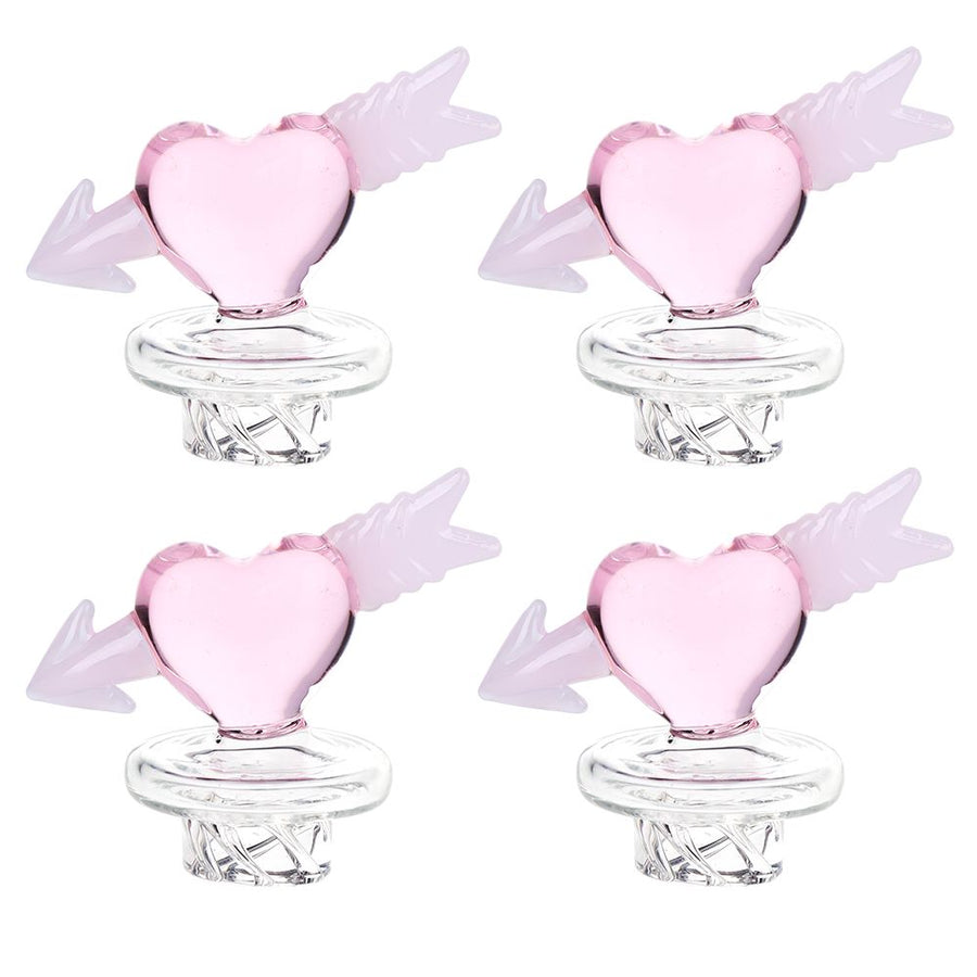4CT BUNDLE - Cupid Heart Glass Carb Cap - 30mm - Headshop.com