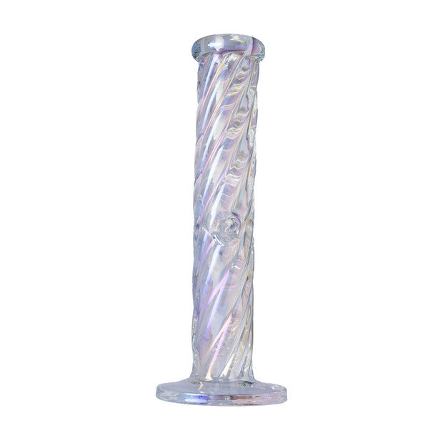 Human Grade Twisted Iridescent Tube Glass Water Pipe