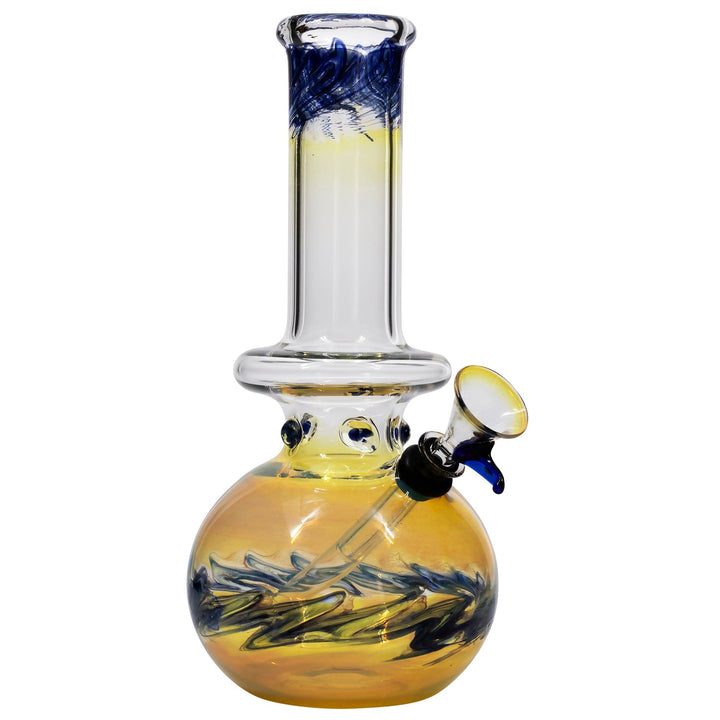 LA Pipes "Time Traveler" Silver Fumed Pull-Stem Bubble Bong - Headshop.com