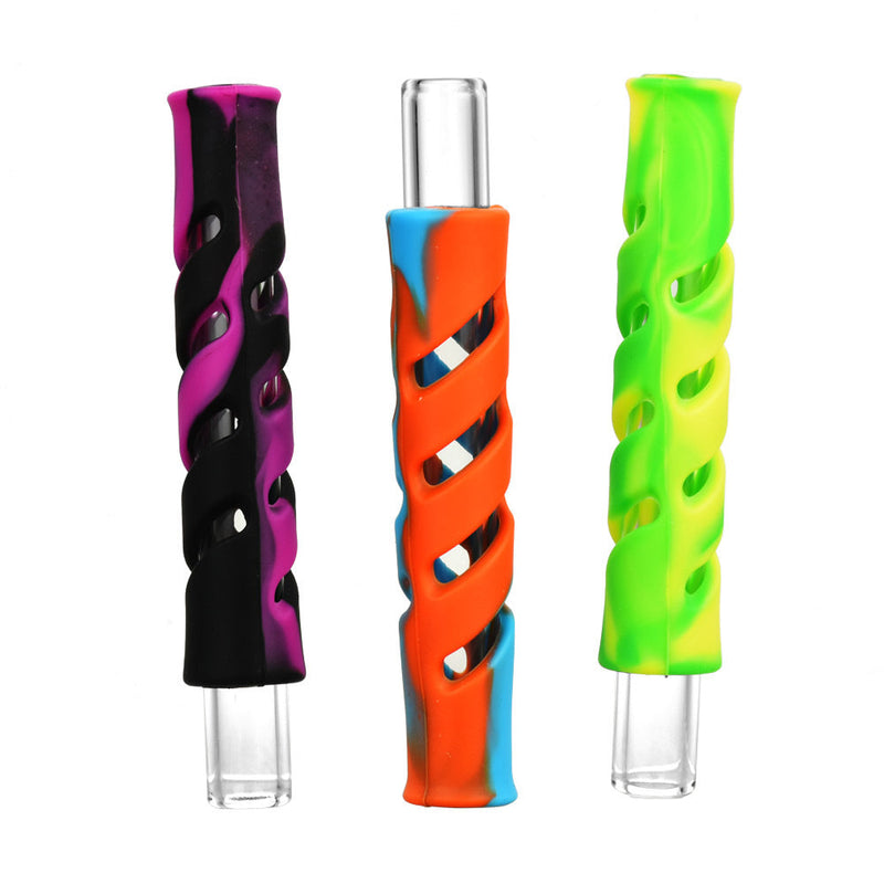 Swirled Silicone Wrapped Glass Taster - 4" / Colors Vary - Headshop.com