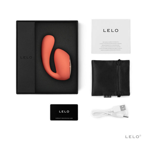 LELO IDA WAVE Rechargeable Dual Stimulator Coral Red - Headshop.com