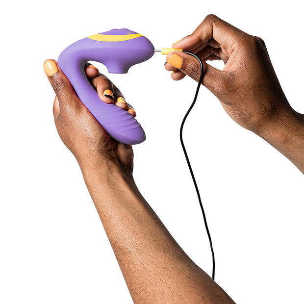ROMP Reverb Rechargeable Silicone Clitoral and G-Spot Stimulator Purple - Headshop.com