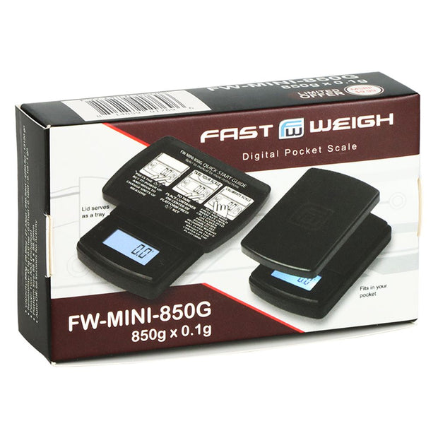 Fast Weigh Mini Digital Pocket Scale - 850g x 0.1g / Black - Headshop.com