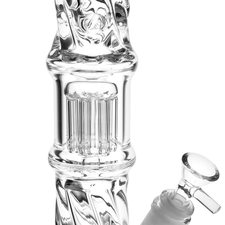 Translucent Twisty Jellyfish Perc Straight Glass Water Pipe | 13.75" - Headshop.com