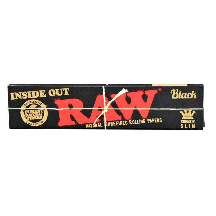 RAW Black Classic Inside Out Rolling Papers | King Size Slim | 50pk Display - Headshop.com