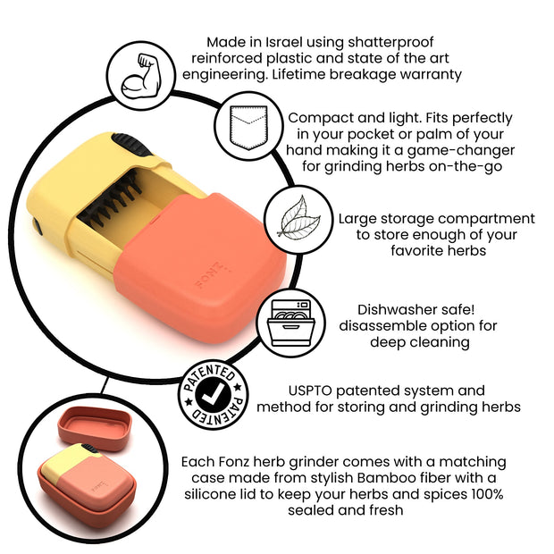 FONZ - Grinder & Storage Combo - Sunrise - Headshop.com